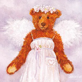 天使熊唯美卡通油画