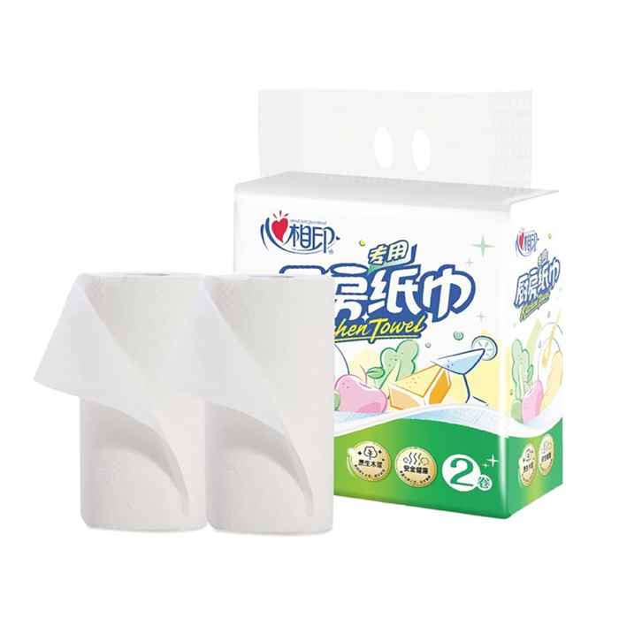 心相印 2粒装75节印花厨房纸巾 360g／包超市商品白底图免抠实物摄影png格式图片透明底