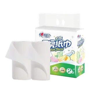 心相印 2粒装75节印花厨房纸巾 360g／包超市商品白底图免抠实物摄影png格式图片透明底