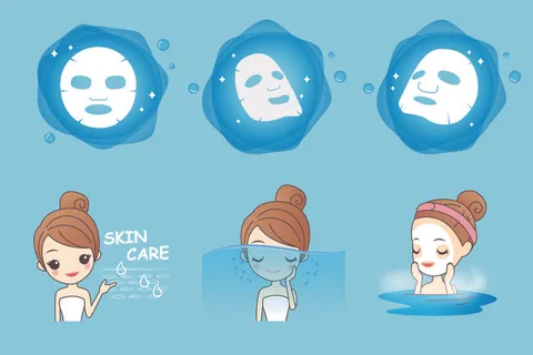 化妆品素材卡通版美容女孩