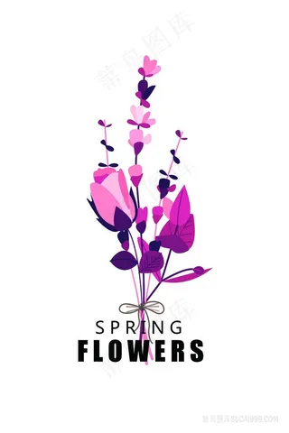 唯美手绘花卉树枝装饰画