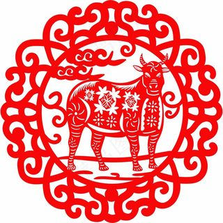 牛年剪纸 剪纸风元素