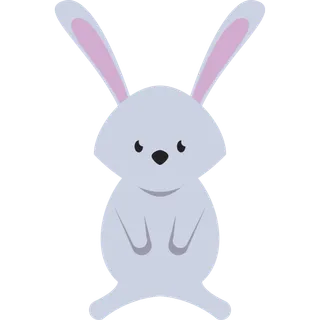 灰色卡通兔子装饰元素