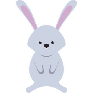 灰色卡通兔子装饰元素