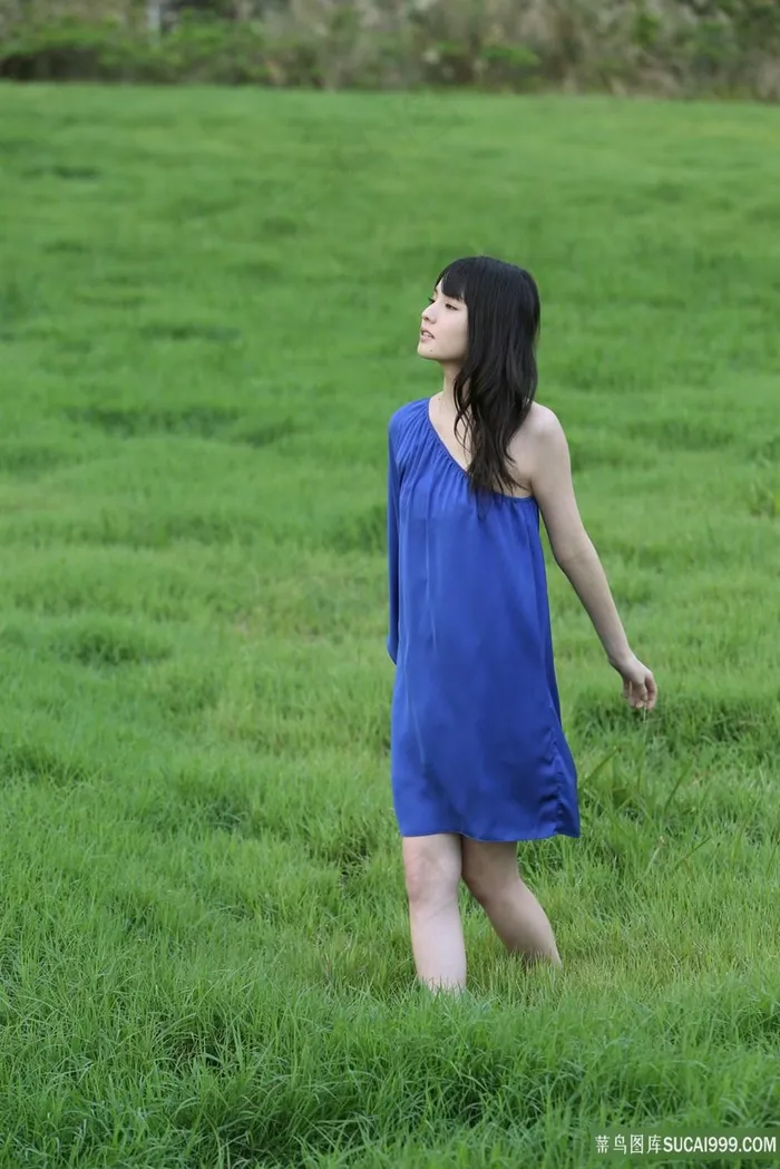 草地上的高清日本美女图片