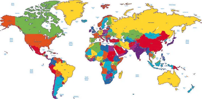 新版世界地图矢量世界地图电子版CDR高清印刷AI素材模板