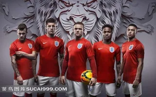 世界杯英格兰球队高清合影红球衣