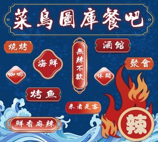 国潮烧烤野餐灯箱海报