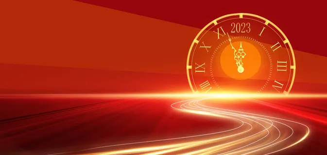 时钟红色大气海报背景