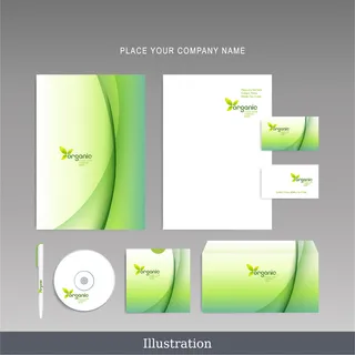 潮流时尚现代包装设计CD套信封名片信纸笔矢量素材EPS格式