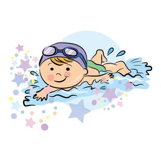 卡通游泳运动员