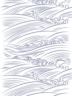 中国风复古中式祥云纹浪花纹背景海浪底纹理线纹PSD素材AI背景图案