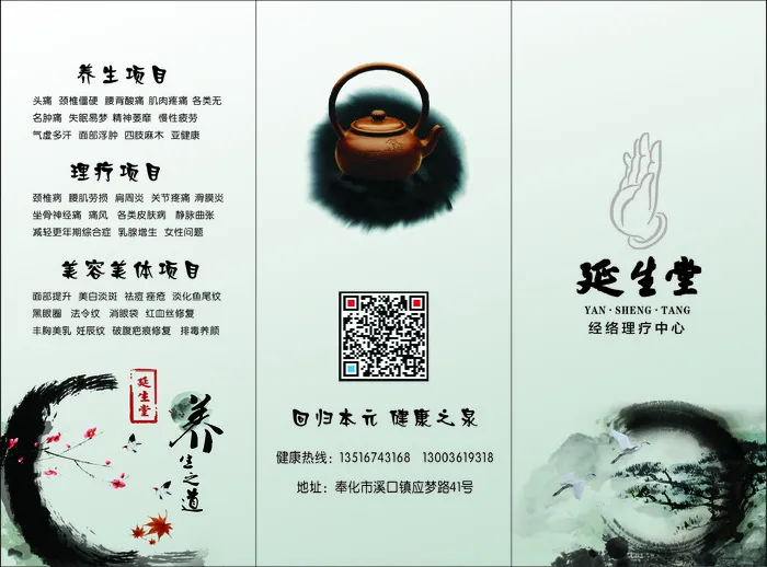 延生堂三折页cdr矢量模版下载
