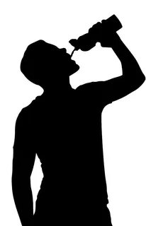 男士喝水矢量剪影图片 男士喝水矢量剪影图片