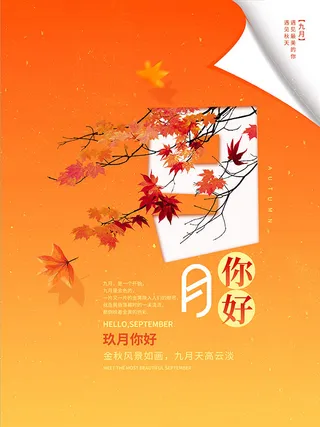 9月你好金秋海报