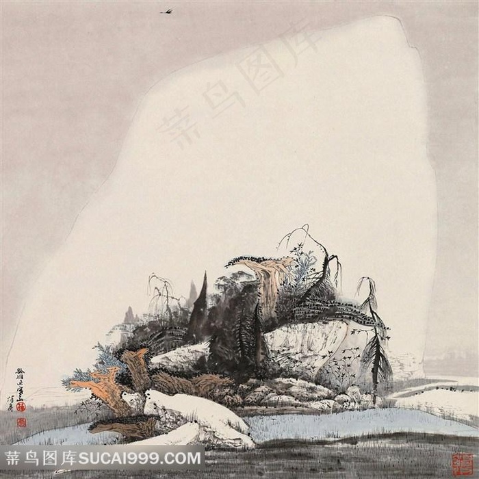 薛亮水墨风景画巍峨山脉艺术挂画