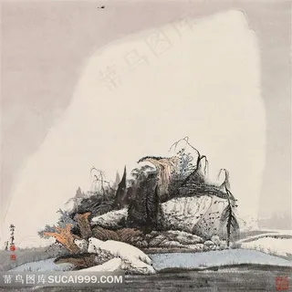 薛亮水墨风景画巍峨山脉艺术挂画