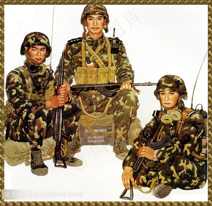 迷彩士兵军人图片