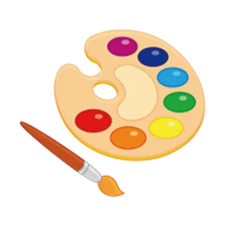 学校、绘画调色板、卡通插画，幼儿园