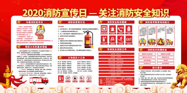 消防宣传日119防火灭火英雄火灾安全公益宣传海报设计psd模板素材