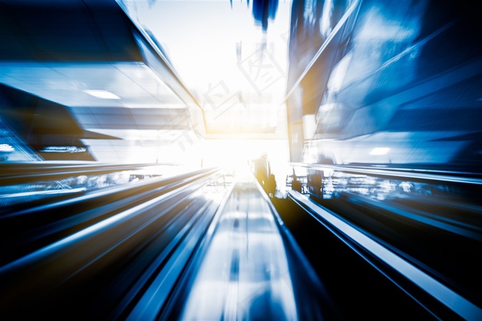 兰色光影迷幻的电梯