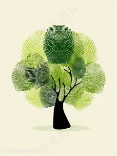 绿色树植物艺术挂画