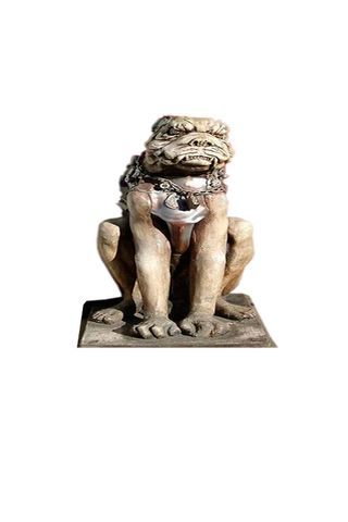 雕塑动物看门 素材