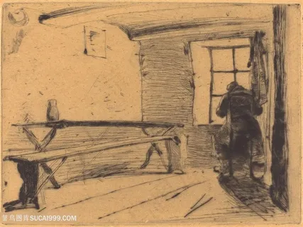 惠斯勒素描室内装饰画 惠斯勒素描室内装饰画