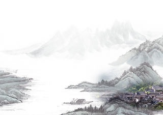 山水画素材中国风水墨画素材元素中国画