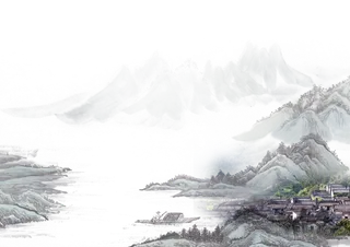 山水画素材中国风水墨画素材元素中国画