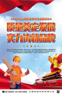 2022年全国质量宣传月党建系列海报