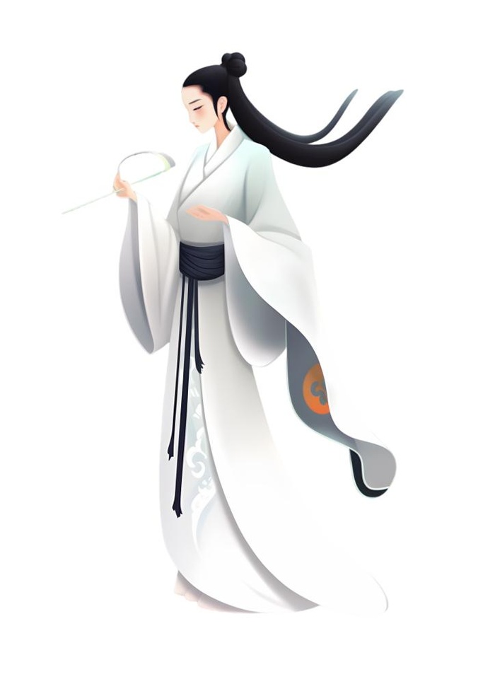 古风人物插画免抠(1377x1900)