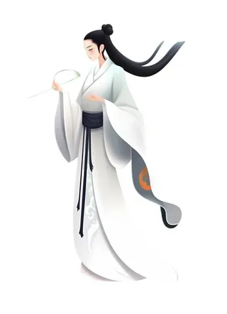 古风人物插画免抠