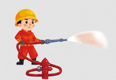 卡通消防员