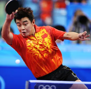 王皓乒乓比赛图片