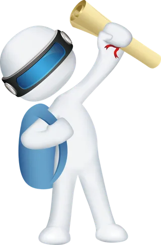 多行业戴眼镜科技感3D小人 免抠