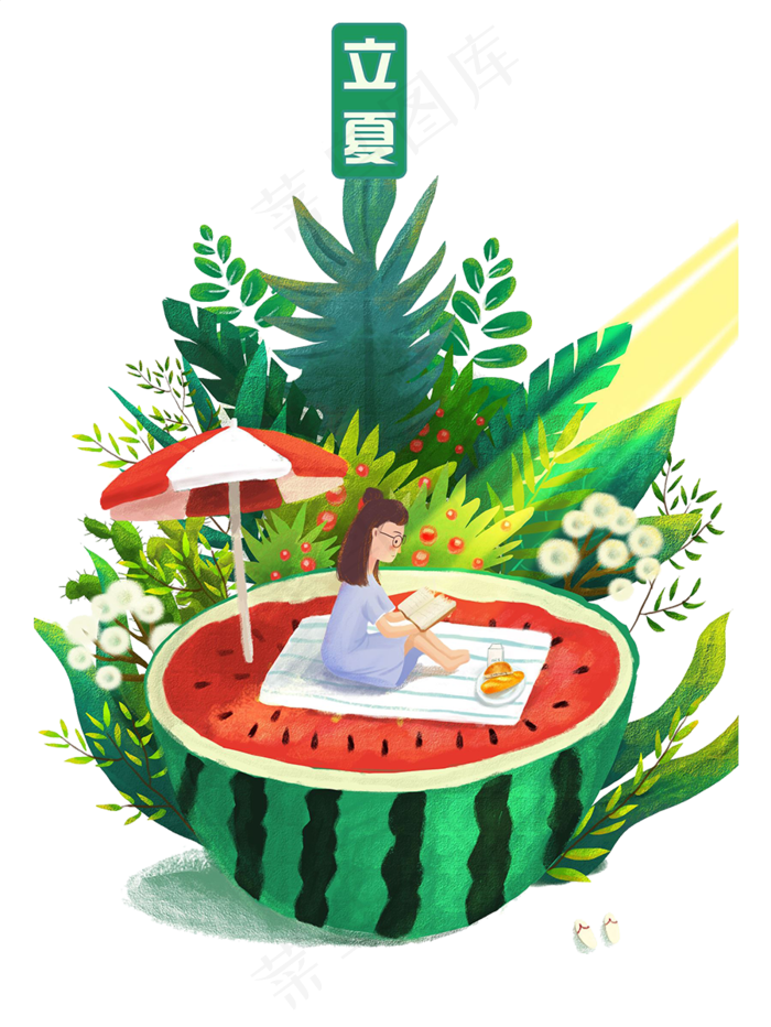 立夏节气免抠png  