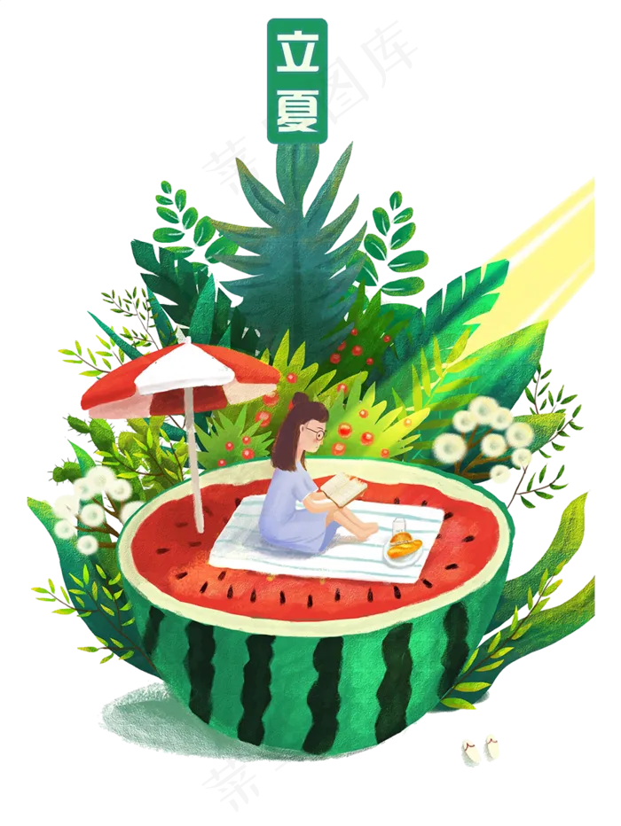 立夏节气免抠png  
