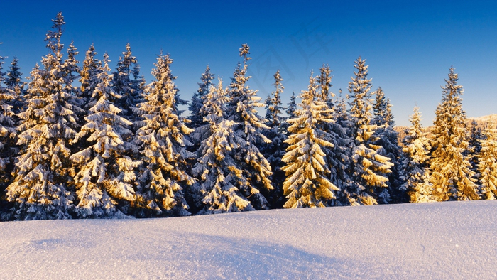 冬季冬天白色山峰白雪
