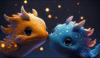 温馨、龙、眼睛、可爱、甜蜜