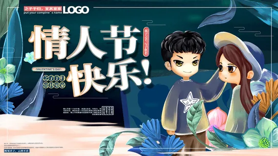 情人节快乐海报设计PSD素材 情人节快乐海报设计PSD素材