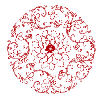 红色喜庆简约风传统吉祥纹样纹路纹理免扣PNG素材图片 (61)