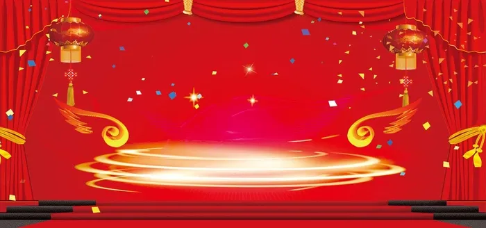 红色喜庆海报背景psd模版下载