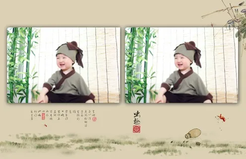 儿童工笔画PSD模板童趣-010 儿童工笔画PSD模板童趣-010