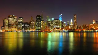 夜晚城市灯光摄影霓虹彩色背景素材