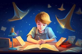 学生晚上复习知识学习背景