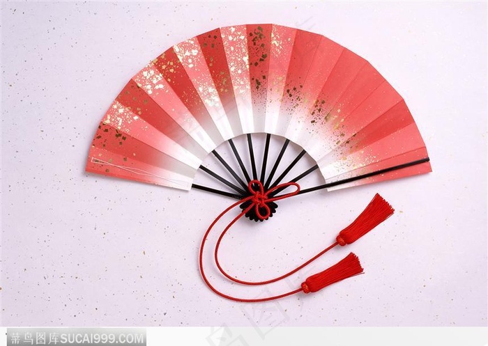 日式红色扇子