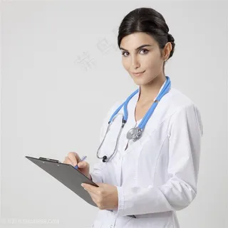 写病历的职业人物医生护士美女图片