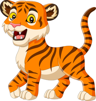 卡通小老虎PNG免抠插画素材可爱动物老虎插画贴图PNG免抠设计素材