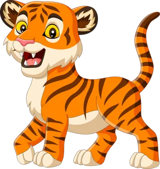 卡通小老虎PNG免抠插画素材可爱动物老虎插画贴图PNG免抠设计素材